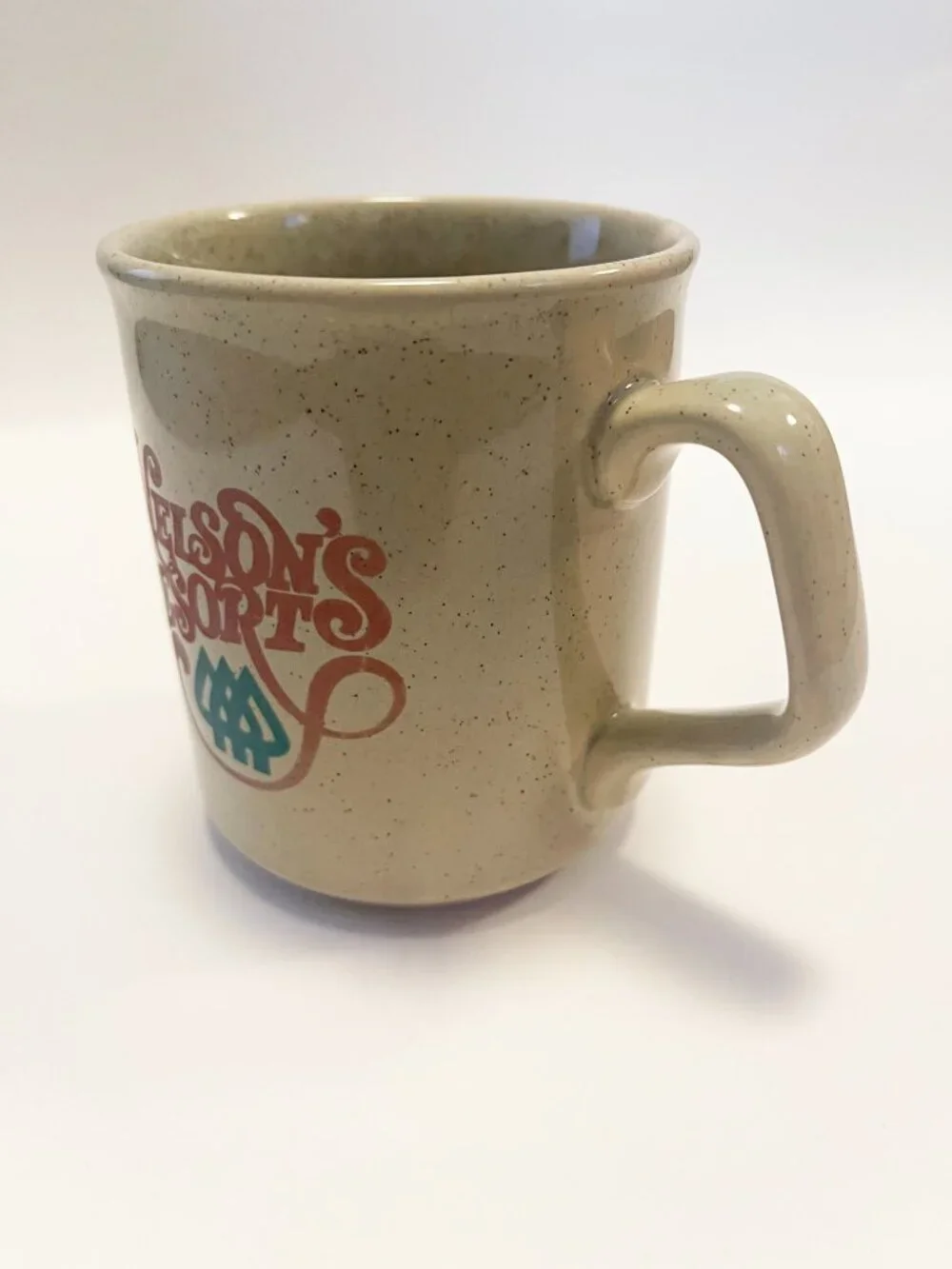Vintage Nelson's Resort Crane Lake Minnesota MN Speckled Ceramic Coffee Mug